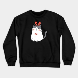 Funny Christmas Cat - Meowy Christmas Cat Crewneck Sweatshirt